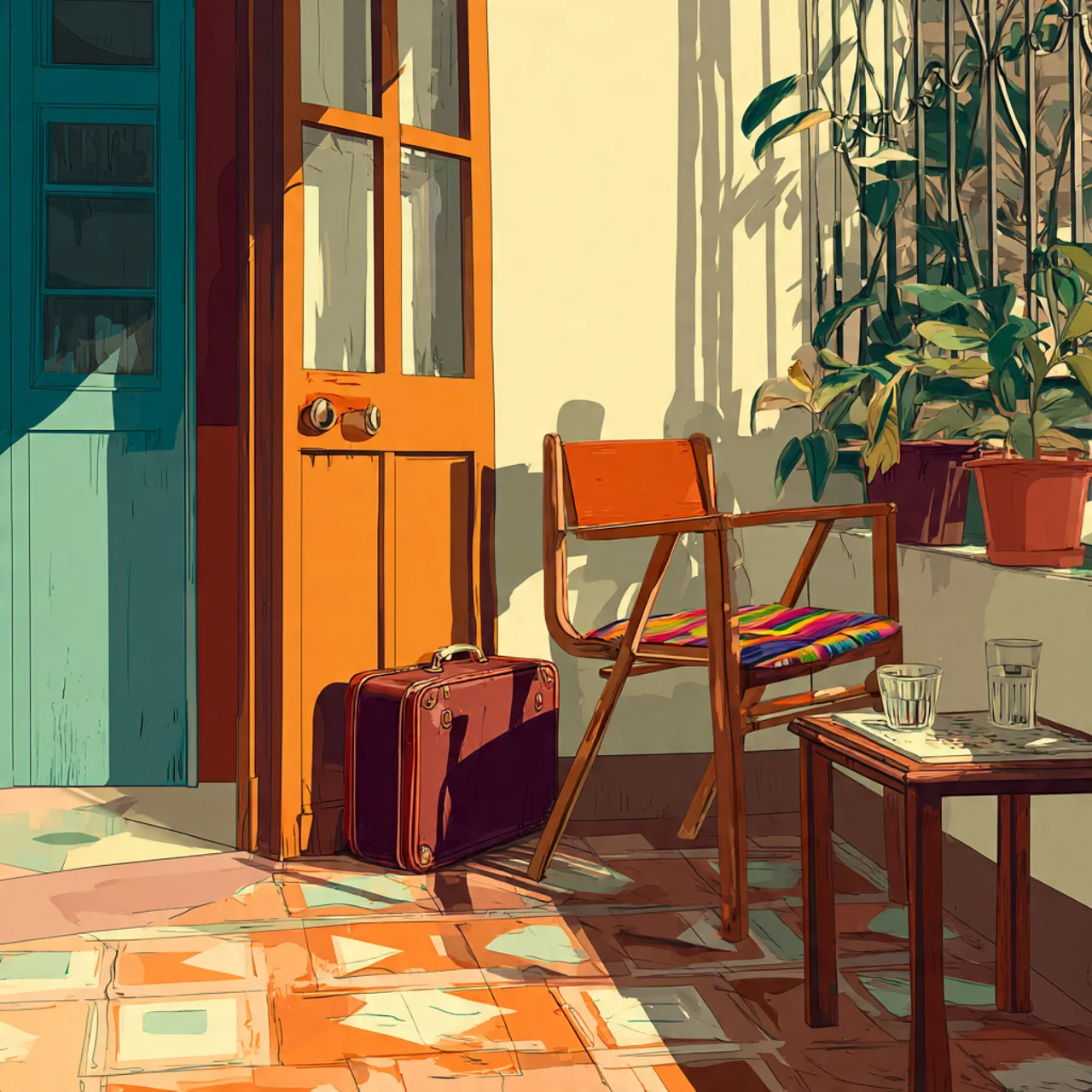 Ilustración editorial de un interior